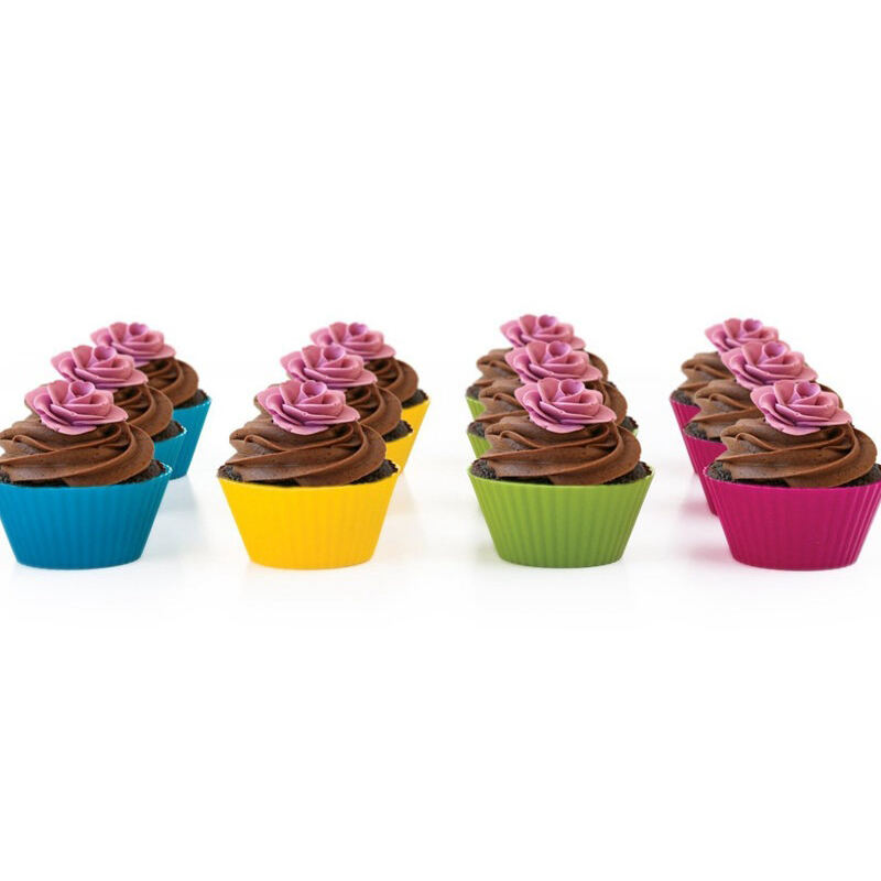 Silicone Muffin Cups Cupcake Mold Stand Alone Reusable Non-Stick Baking Liners Standard Size Oven details