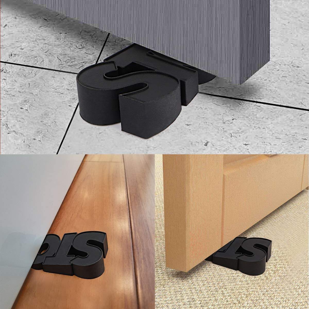 Door Stopper Decorative Dedoot Wedge Cute Door Stopper Rubber Black Door Stop Non-Slippery for Home School manufacture