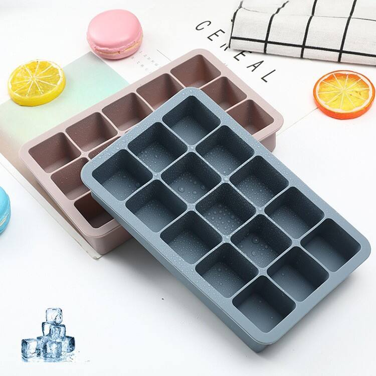 silicone ice tray 15 holes square ice lattice ice cube making mold hotel restaurant household chocolate DIY mold details