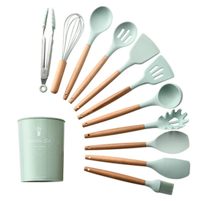 Silicone Spatula Set kitchenware tool set with bucket 12pcs Heat Resistant Non-Stick for Cooking manufacture