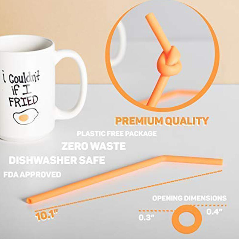 Reusable Silicone Straws Easy to Clean with 2 Cleaning Brushes BPA Free No Rubber Taste Drinking manufacture