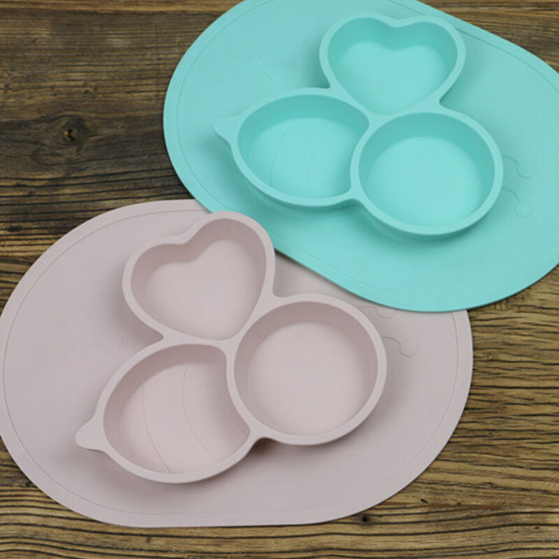 Baby Silicone Table Mat Food Grade Non-Slip Anti-Fall Kid Silicone Suction Tray Children Integrated Plate Table Mat factory