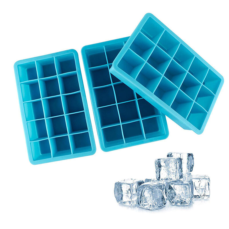 15 Cavities Silicone Ice Cube Trays Molds Square Ice Tray for Whiskey and Cocktail Maker details