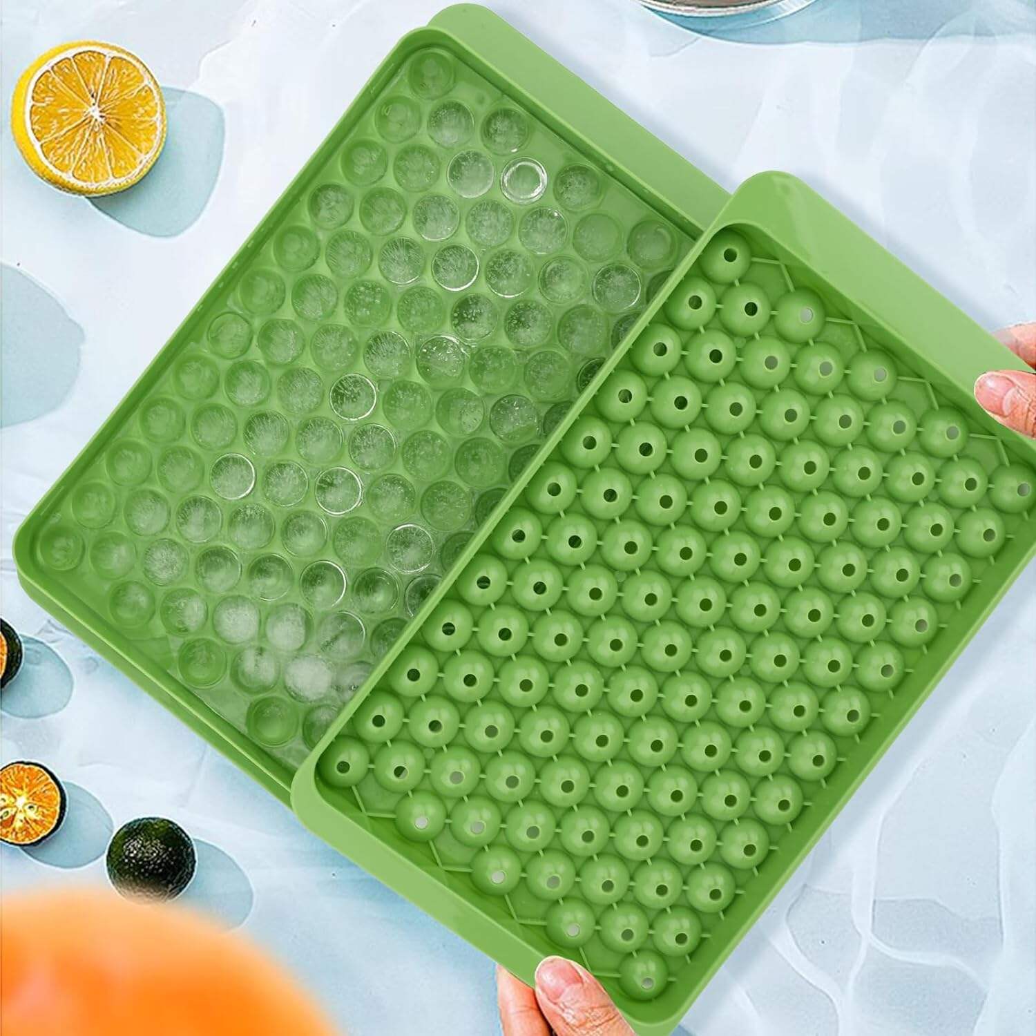 Eco-Friendly Mini Silicone Circular Ice Tray with Cube Cover for Ice Makers manufacture