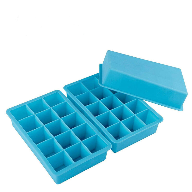 15 Cavities Silicone Ice Cube Trays Molds Square Ice Tray for Whiskey and Cocktail Maker supplier