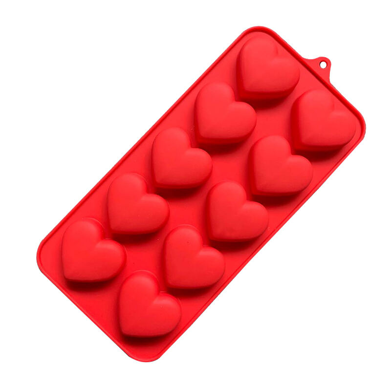 2020 New Heart shaped 10 cavities silicone cake mold chocolate mold details