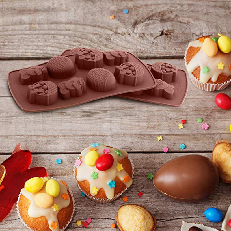 Easter Silicone Chocolate Mold Bunny Egg Shape Cookie Mold for Easter Party Supplies DIY Cake Tools details