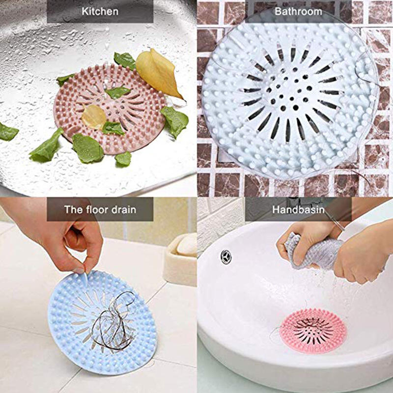 Silicone Kitchen Sink Strainer Drain Cover Hair Trap Hair Catcher Bathroom Shower Sink Stopper Filter details