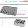 Travel Soap Holder Case Eco-Friendly Metal Bathroom Dish with Drain Silicone Soft Bag Kitchen Surface Customizable Food Color manufacture