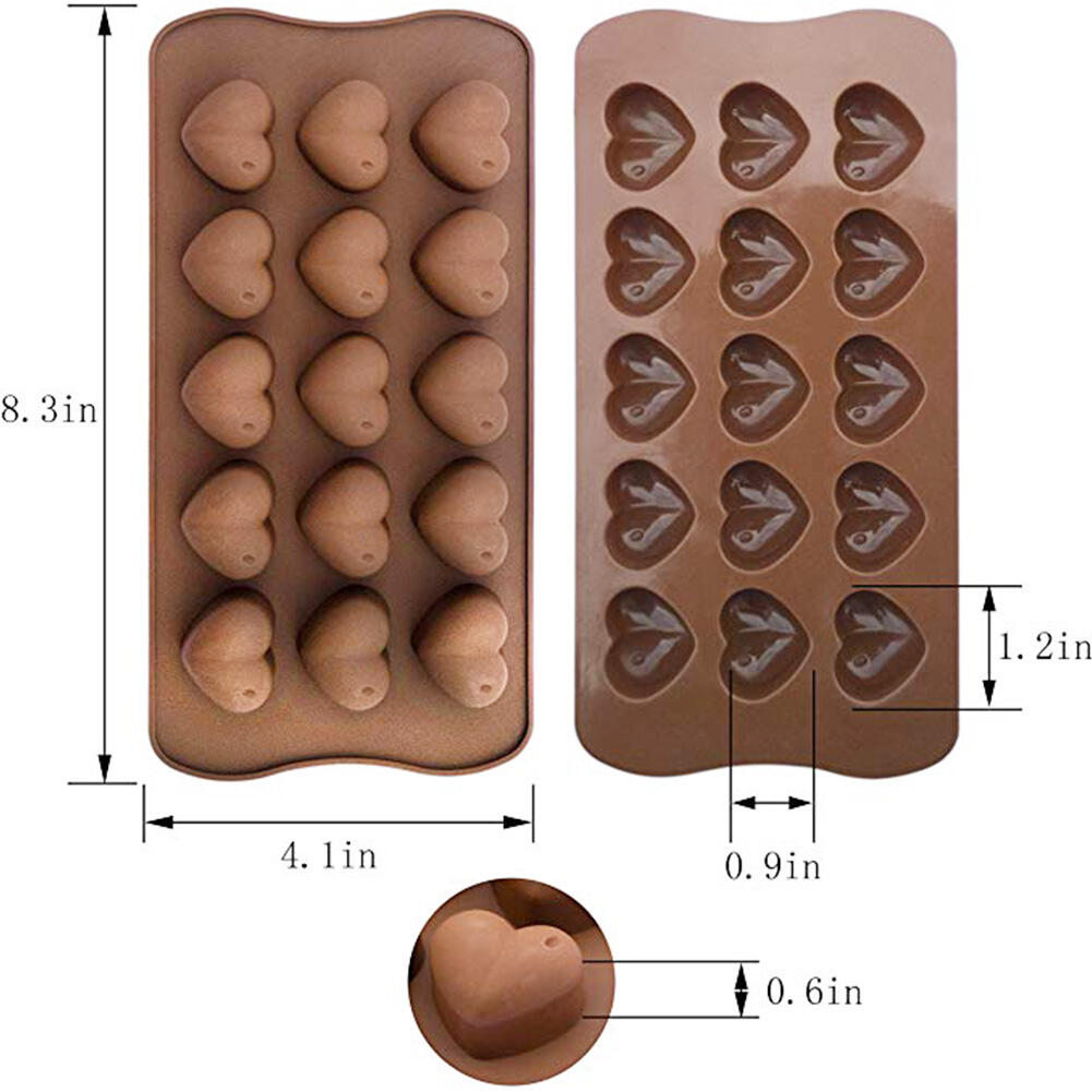 15 Cavity Heart Silicone Chocolate Mold Baking Tools cake decoration tools factory