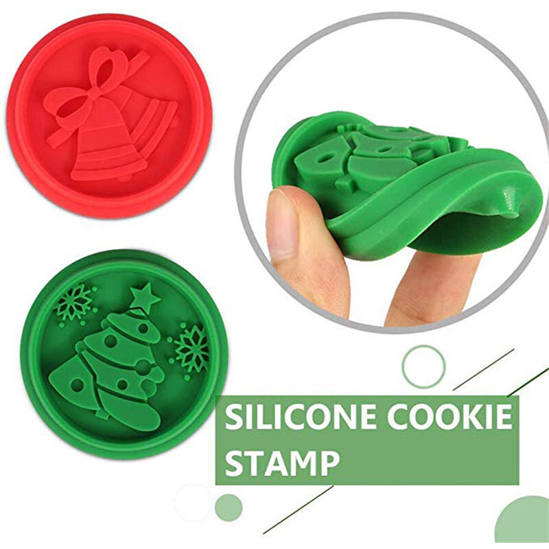 Wood Handle Silicone Cookie Stamps Hand Press DIY Biscuit Cutter Stamp manufacture