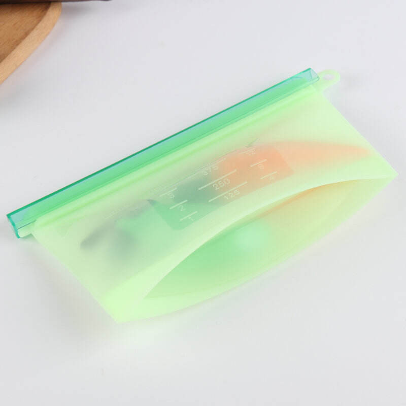 Reusable Silicone Food Storage Bag Waterpoof Leakproof Snack For milk and bread factory