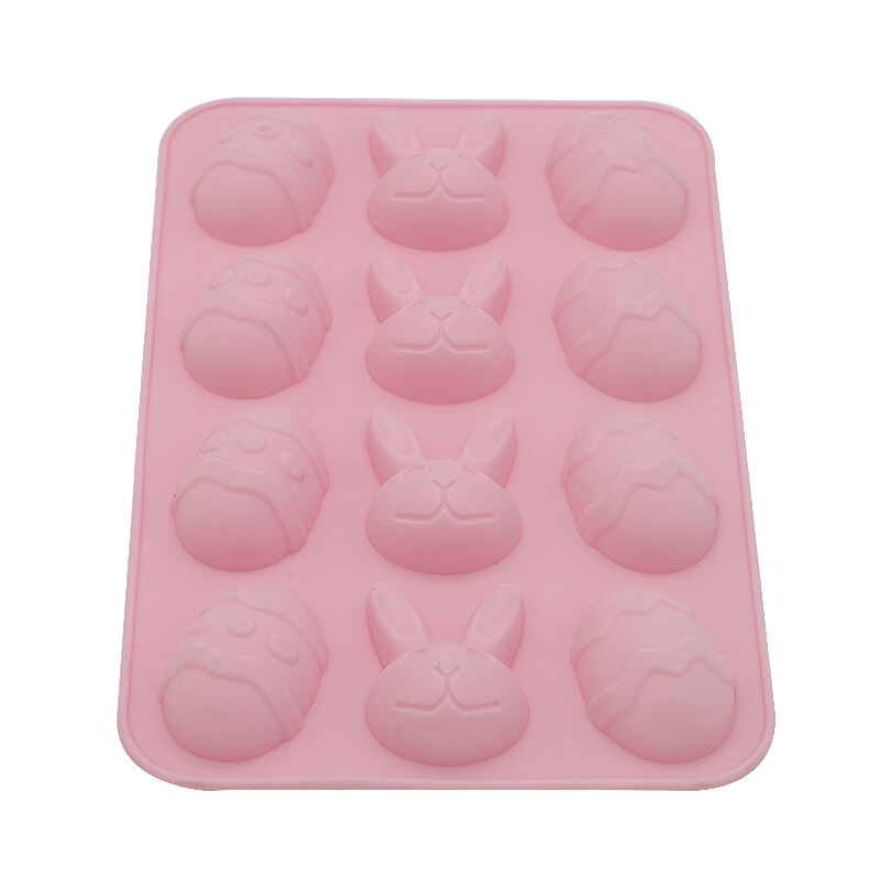 12 Cell Easter Egg Silicone cake Mold Ice Cream chocolete Mould supplier