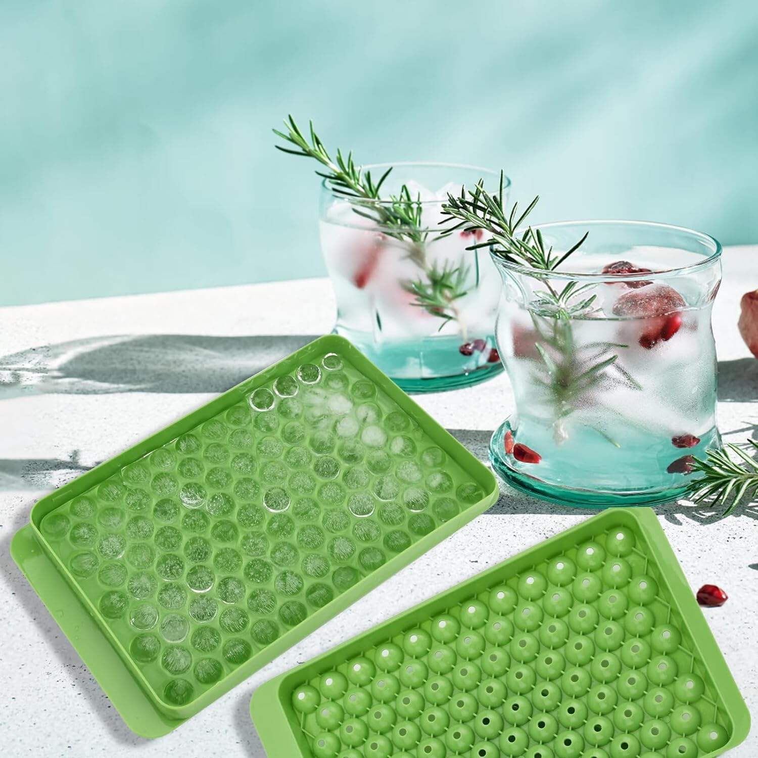 Eco-Friendly Mini Silicone Circular Ice Tray with Cube Cover for Ice Makers factory