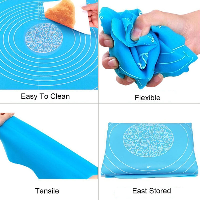 Silicone Pastry Mat Rolling Pin Mat with Measurements Nonstick Kneading Board for Rolling Dough details