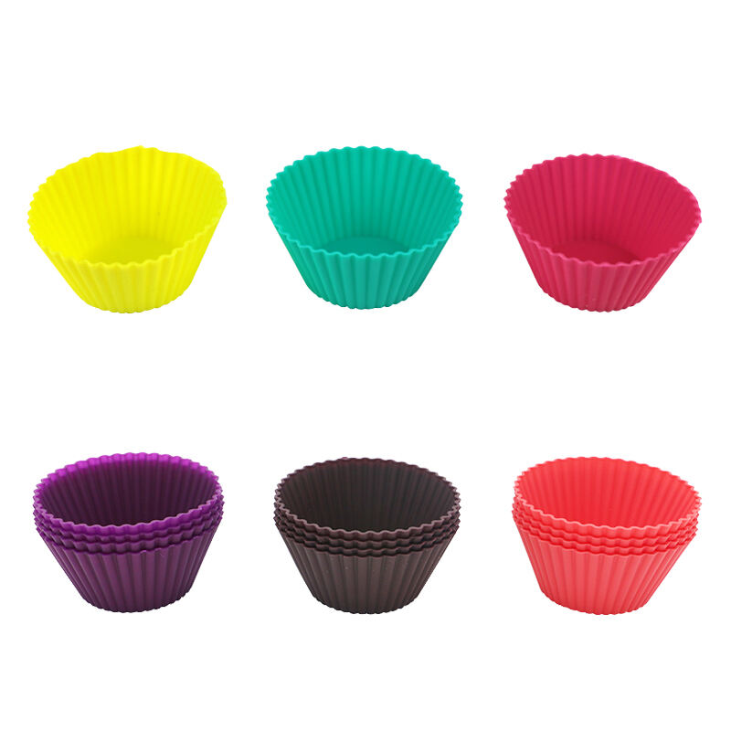 Silicone Muffin Cups Cupcake Mold Stand Alone Reusable Non-Stick Baking Liners Standard Size Oven manufacture