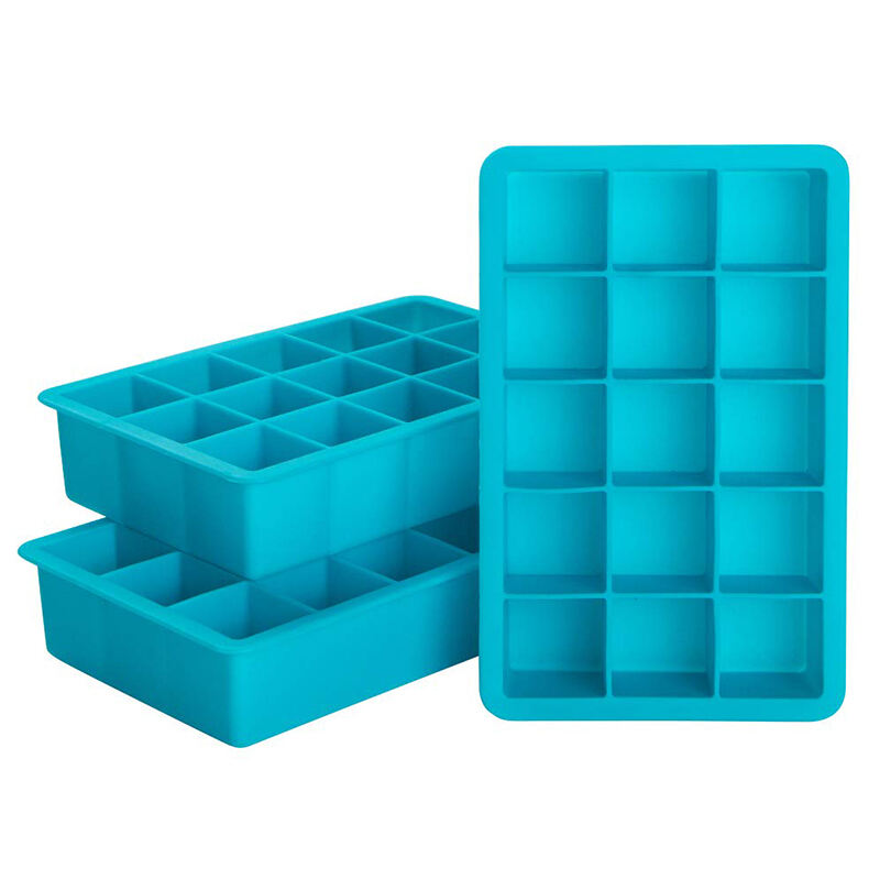 15 Cavities Silicone Ice Cube Trays Molds Square Ice Tray for Whiskey and Cocktail Maker supplier