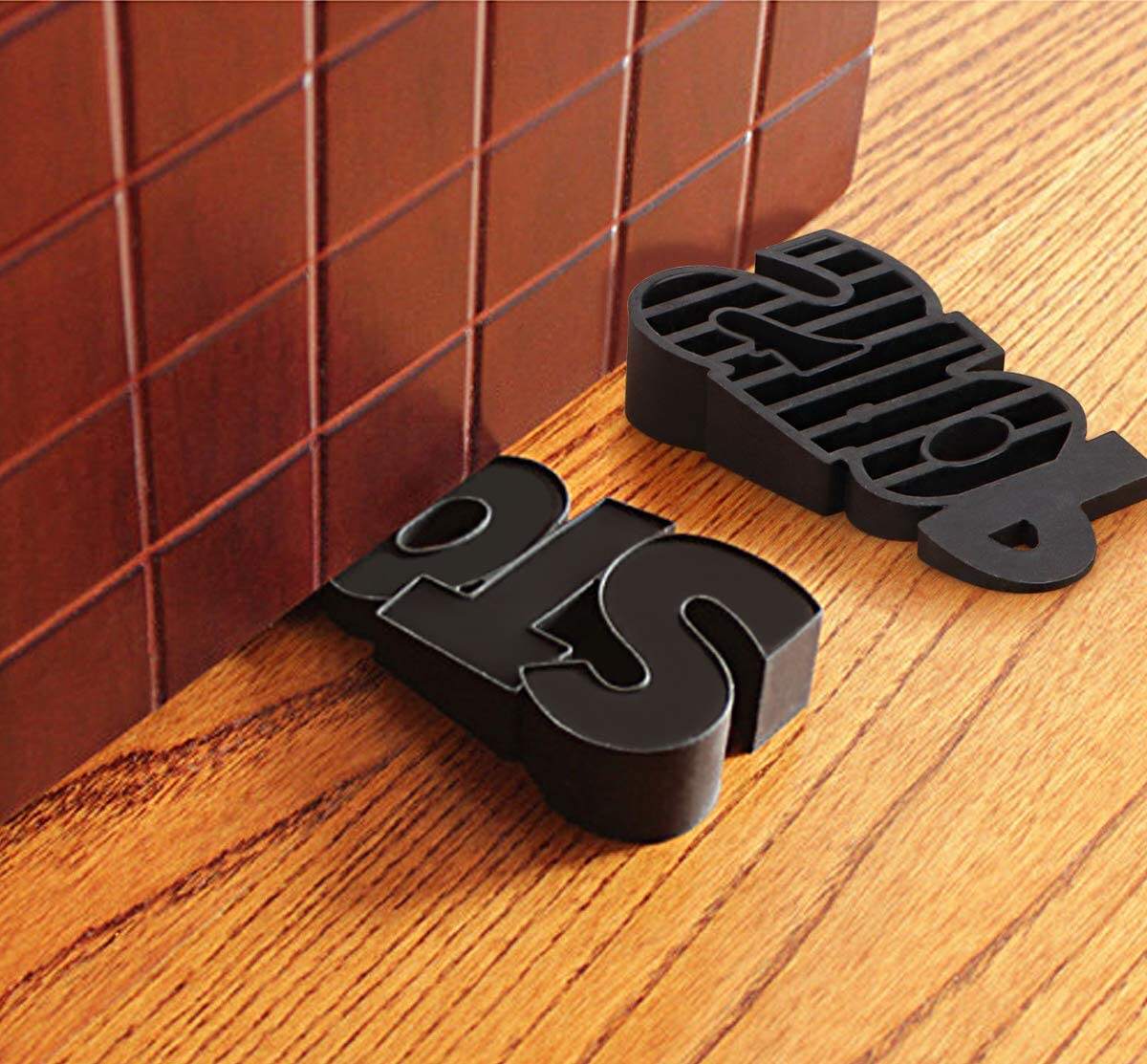 Door Stopper Decorative Dedoot Wedge Cute Door Stopper Rubber Black Door Stop Non-Slippery for Home School details