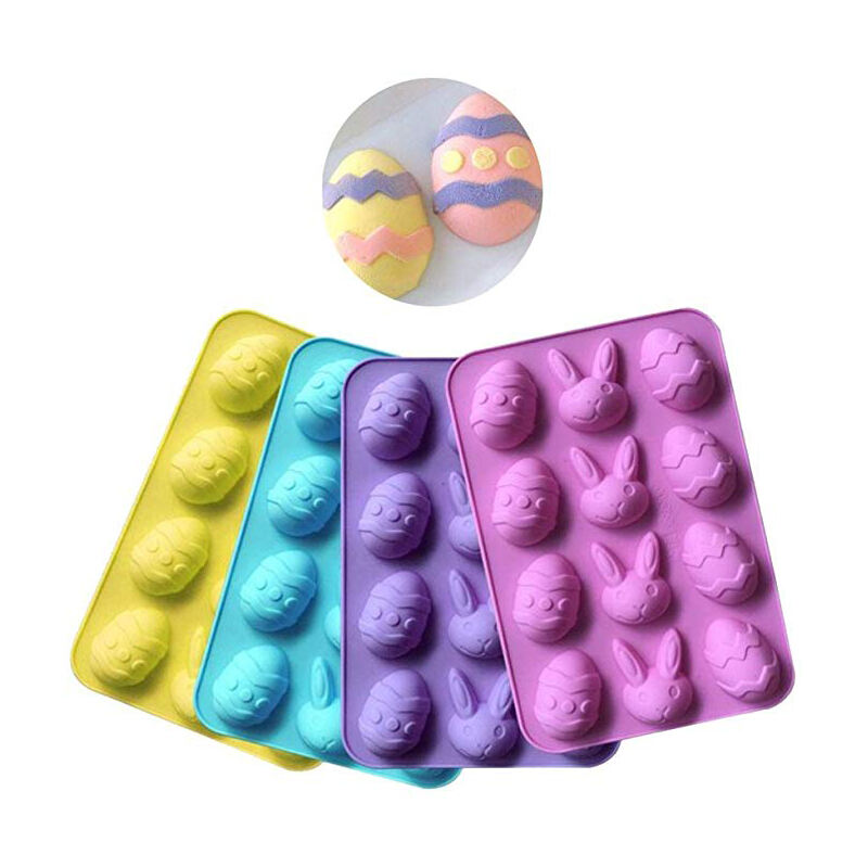 Easter Silicone Chocolate Mold Bunny Egg Shape Cookie Mold for Easter Party Supplies DIY Cake Tools factory