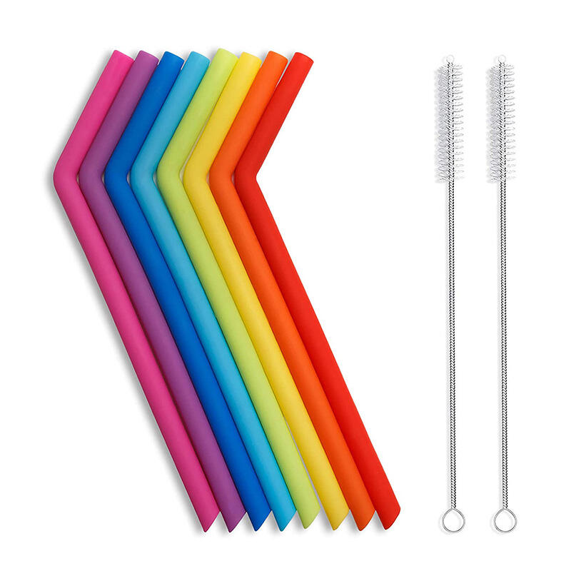 Reusable Silicone Straws Long Silicone Drinking Straws with Cleaning Brushes for 30 oz Tumblers manufacture