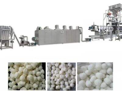 Cutting-edge technology: twin screw extrusion processing line for snacks food manufacturing.