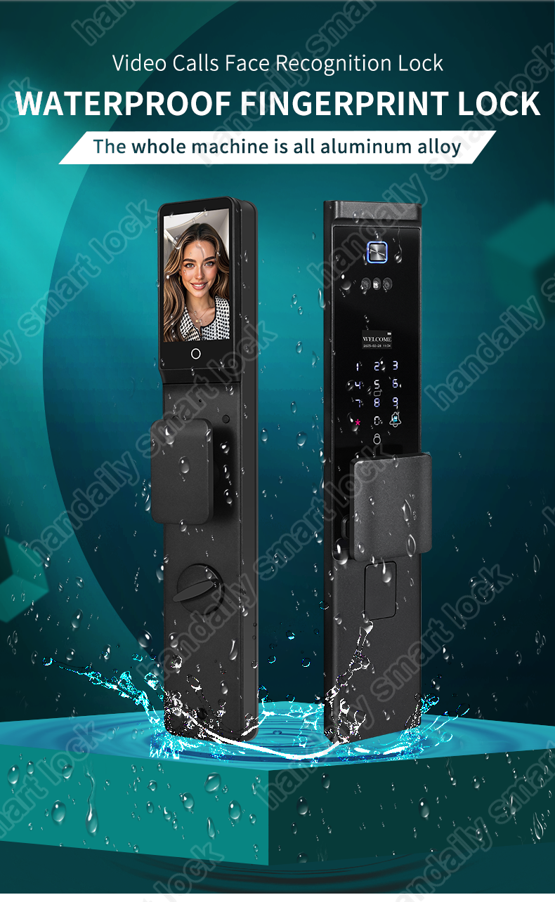 waterproof tuya app electronic digital locks 3d face recognition biometric fingerprint smart door lock with israel 6085 mortise w8-0