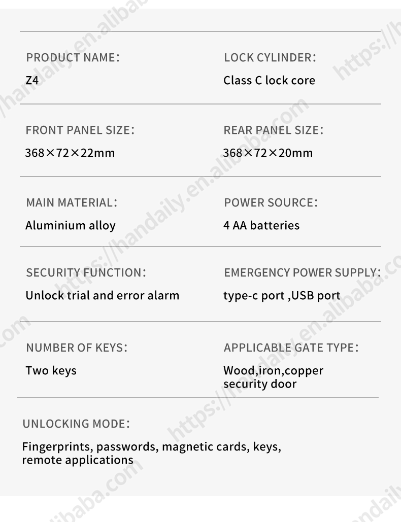 factory price smart door lock with tuya wifi fingerprint rfid and digital password for wooden doors and apartments z4-13