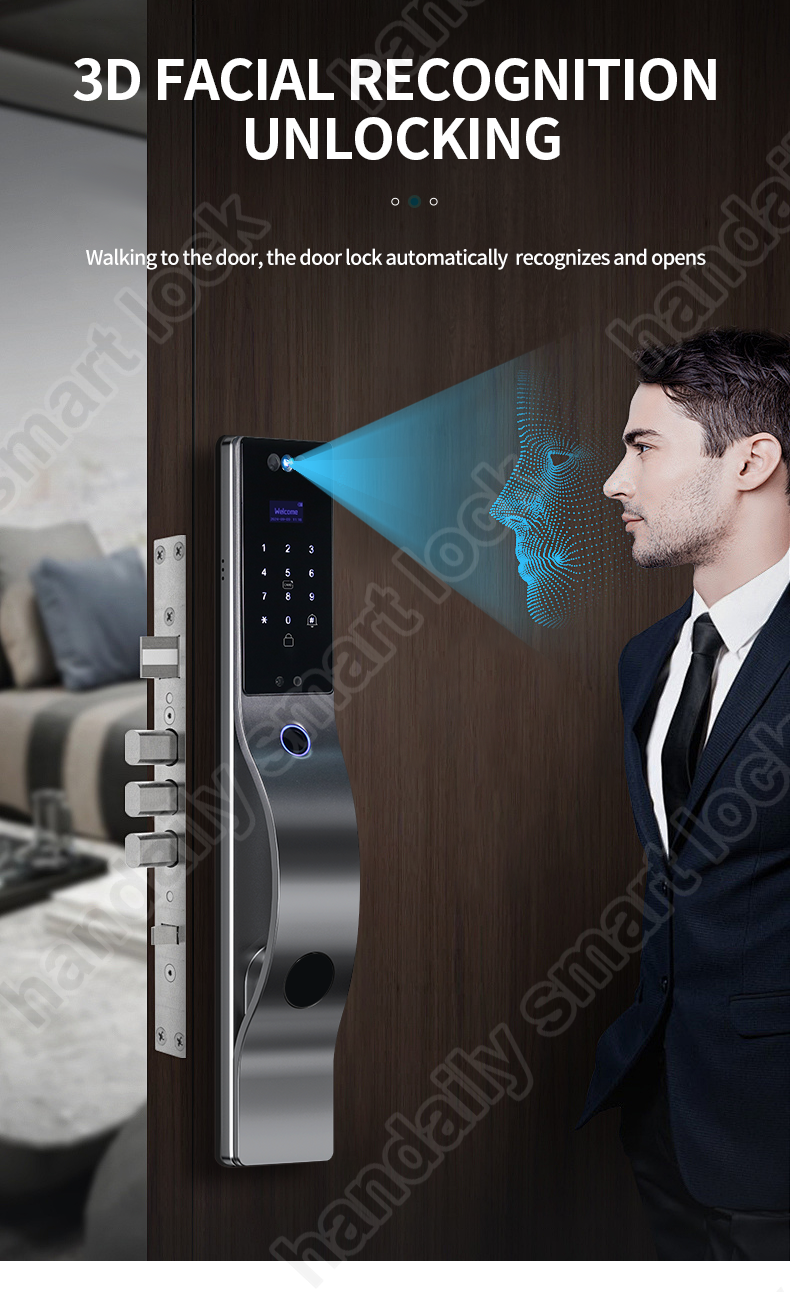 product security cameras 3d face recognition fingerprint biometric card digital lock cerradura inteligente tuya wifi smart door lock-2