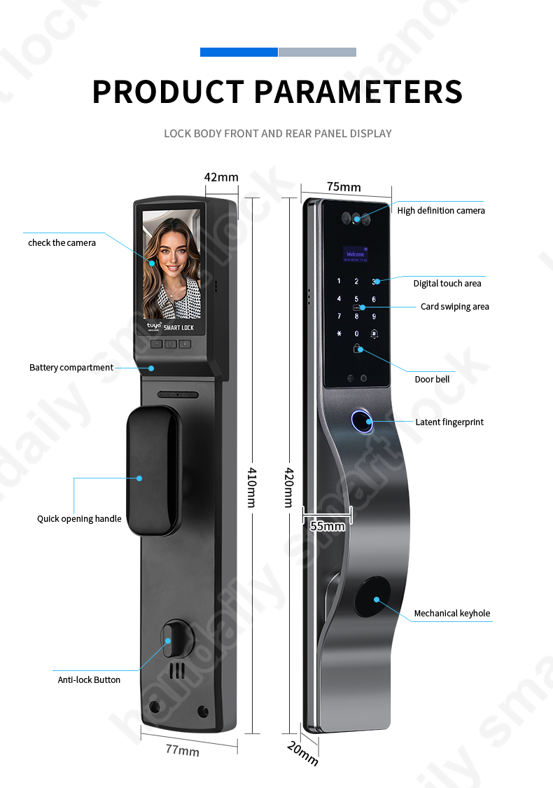 product security cameras 3d face recognition fingerprint biometric card digital lock cerradura inteligente tuya wifi smart door lock-9