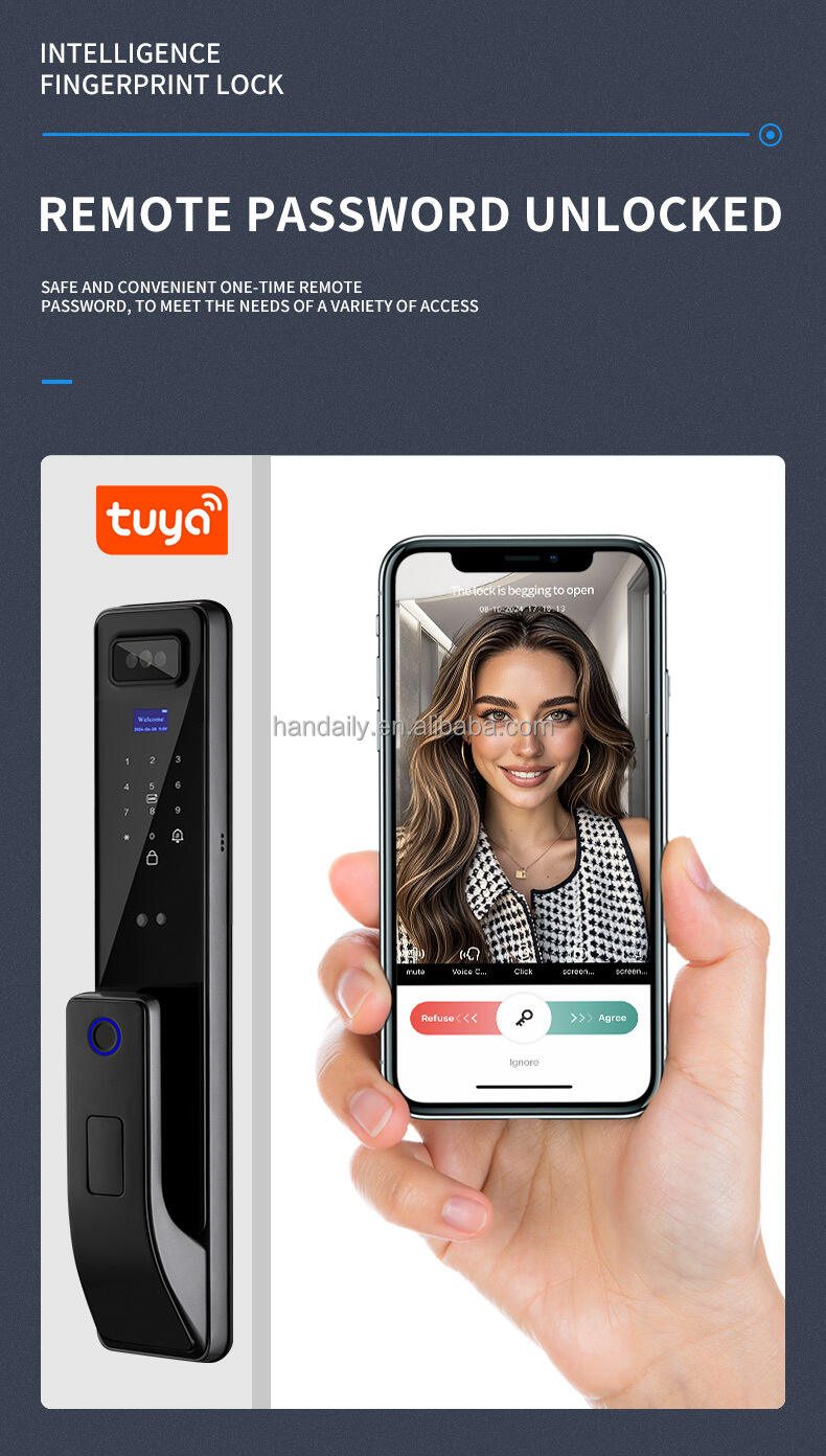 tuya app smart life video intercom 3d face recognition fingerprint password digital lock keyless card smart door lock df11-12