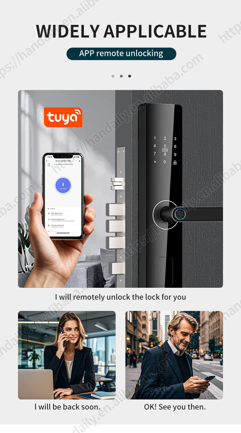 factory price smart door lock with tuya wifi fingerprint rfid and digital password for wooden doors and apartments z4-5