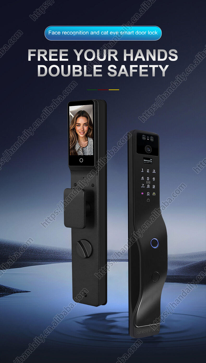 face recognition smart door lock israel mortise wifi fingerprint cerradura tuya inteligente digital lock with camera for home w7-0