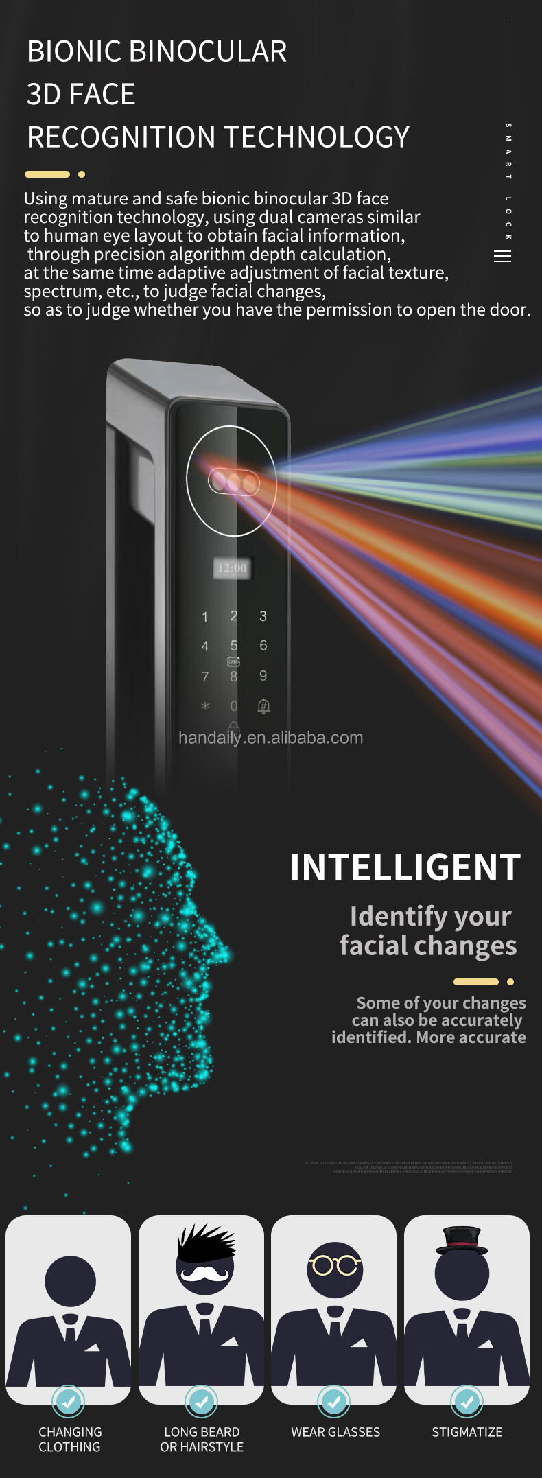 face recognition cerradura inteligente password card lock wifi door lock fingerprint digital keyless smart door lock xf10-3