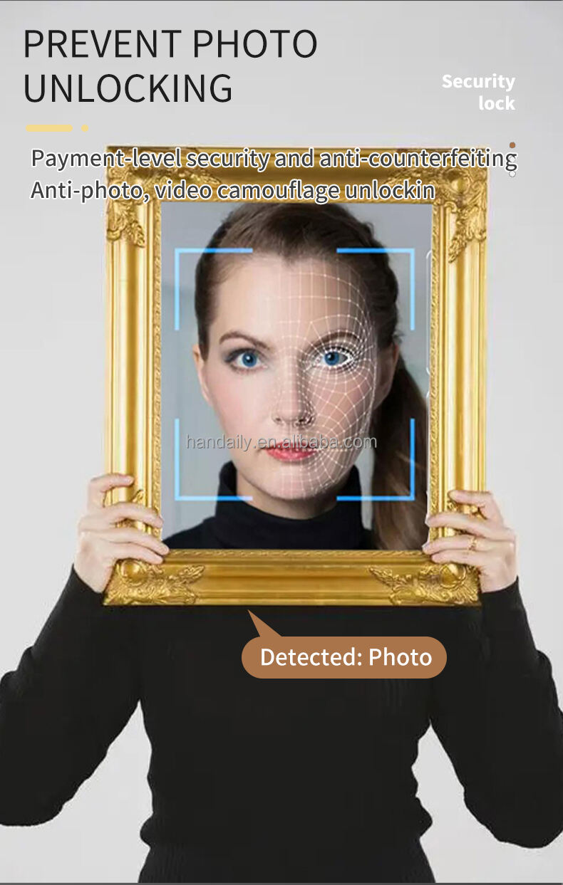 premium quality golden color smart lock tuya face recognition fingerprint smart door lock with camera for home d28-7