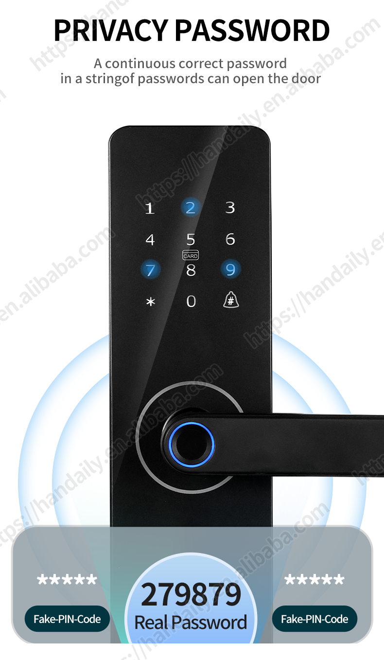 factory price smart door lock with tuya wifi fingerprint rfid and digital password for wooden doors and apartments z4-6