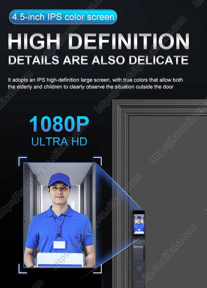 face recognition smart door lock israel mortise wifi fingerprint cerradura tuya inteligente digital lock with camera for home w7-6