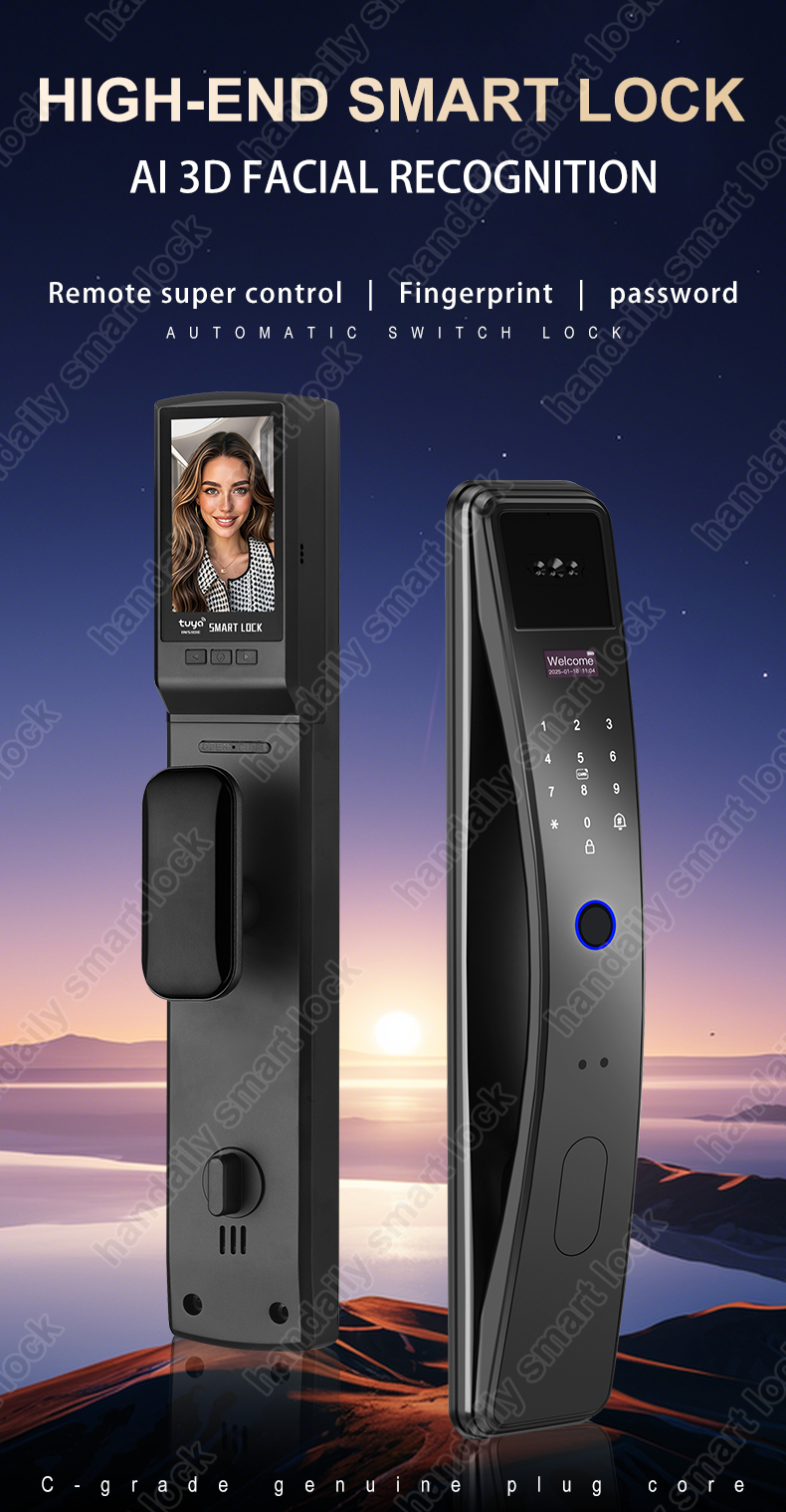 tuya wifi digital door lock biometric fingerprint rfid real time intercom smart door lock face unlock k36-0