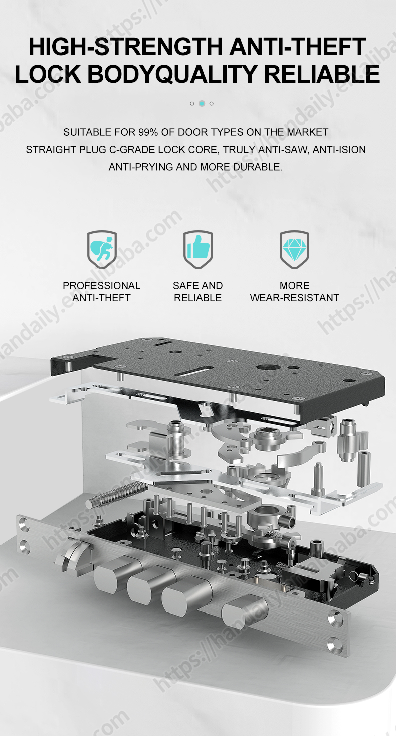 factory price smart door lock with tuya wifi fingerprint rfid and digital password for wooden doors and apartments z4-9