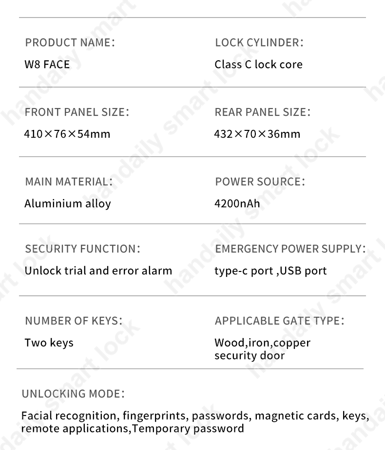 waterproof tuya app electronic digital locks 3d face recognition biometric fingerprint smart door lock with israel 6085 mortise w8-14