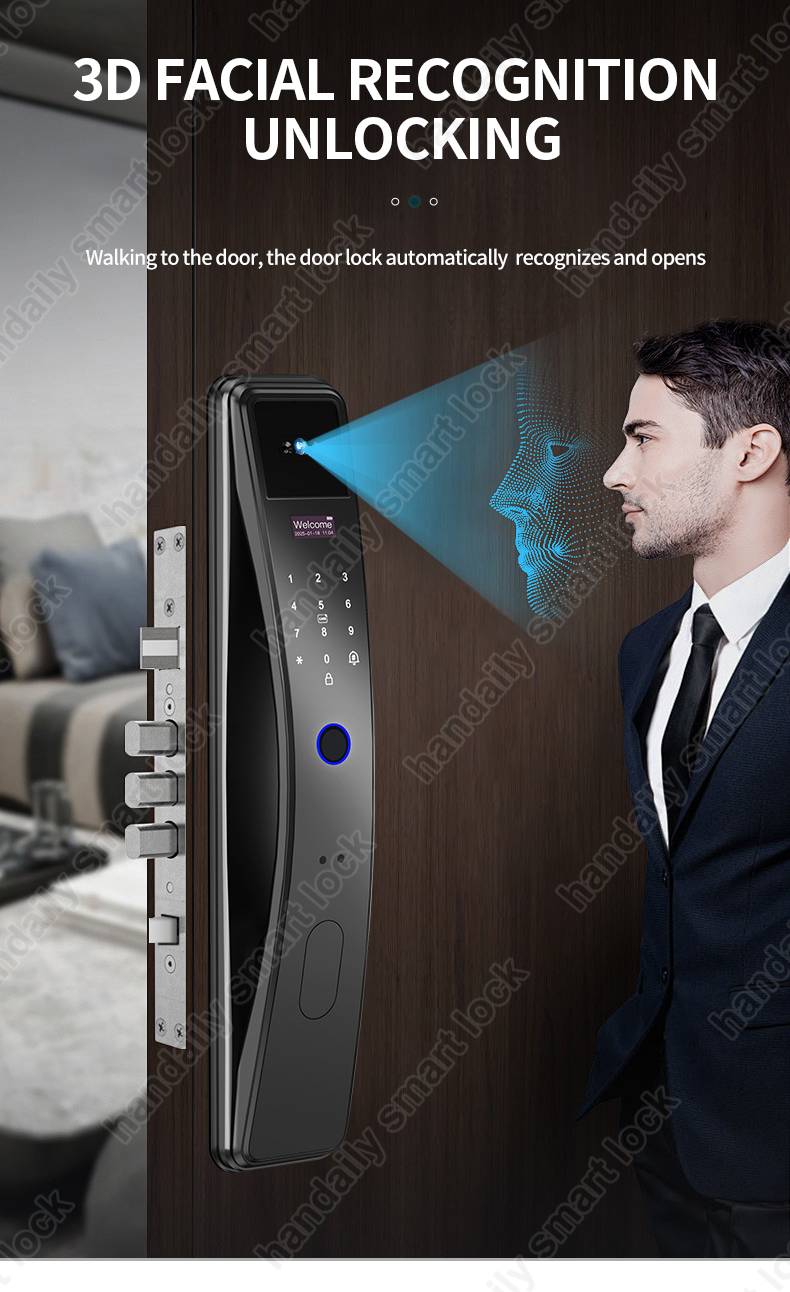 tuya wifi digital door lock biometric fingerprint rfid real time intercom smart door lock face unlock k36-2