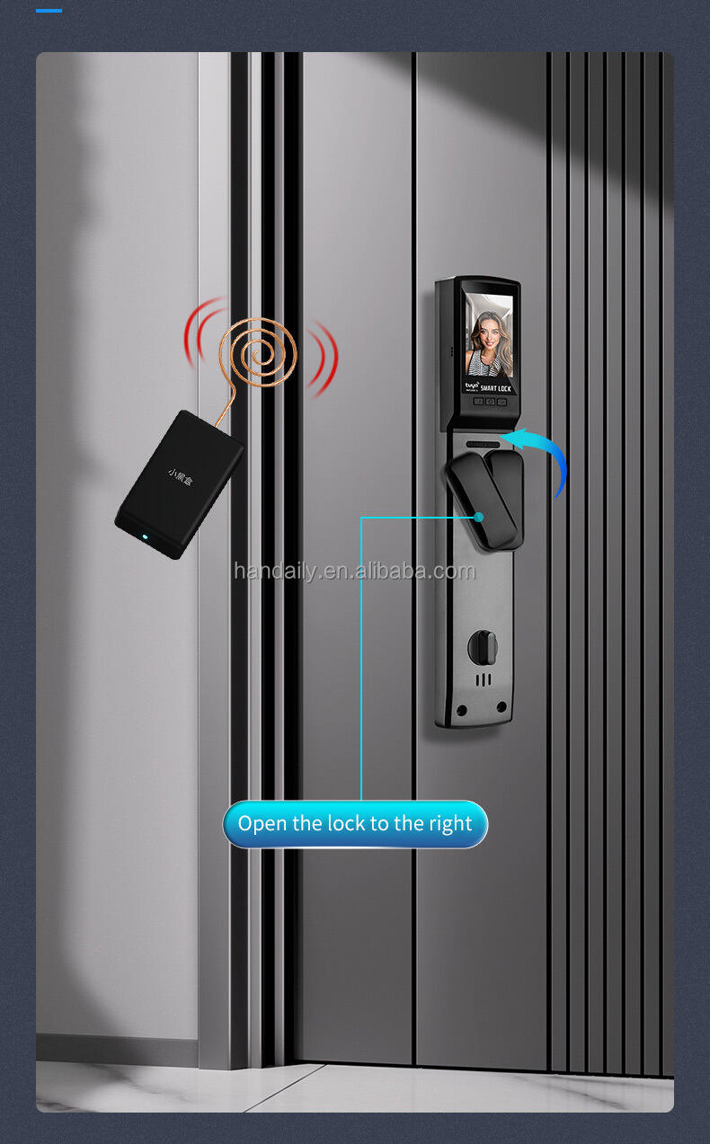 tuya app smart life video intercom 3d face recognition fingerprint password digital lock keyless card smart door lock df11-6