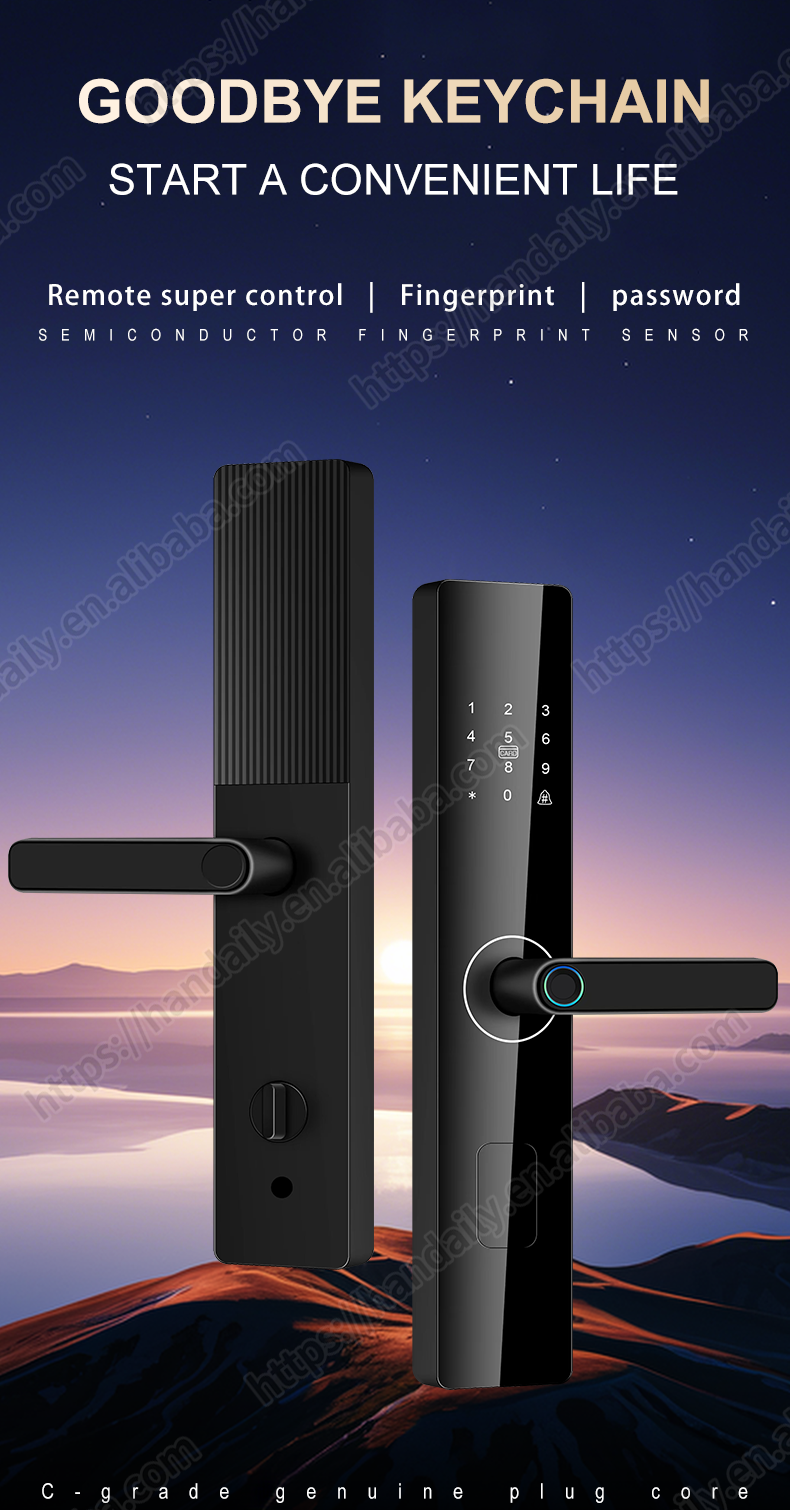 factory price smart door lock with tuya wifi fingerprint rfid and digital password for wooden doors and apartments z4-0
