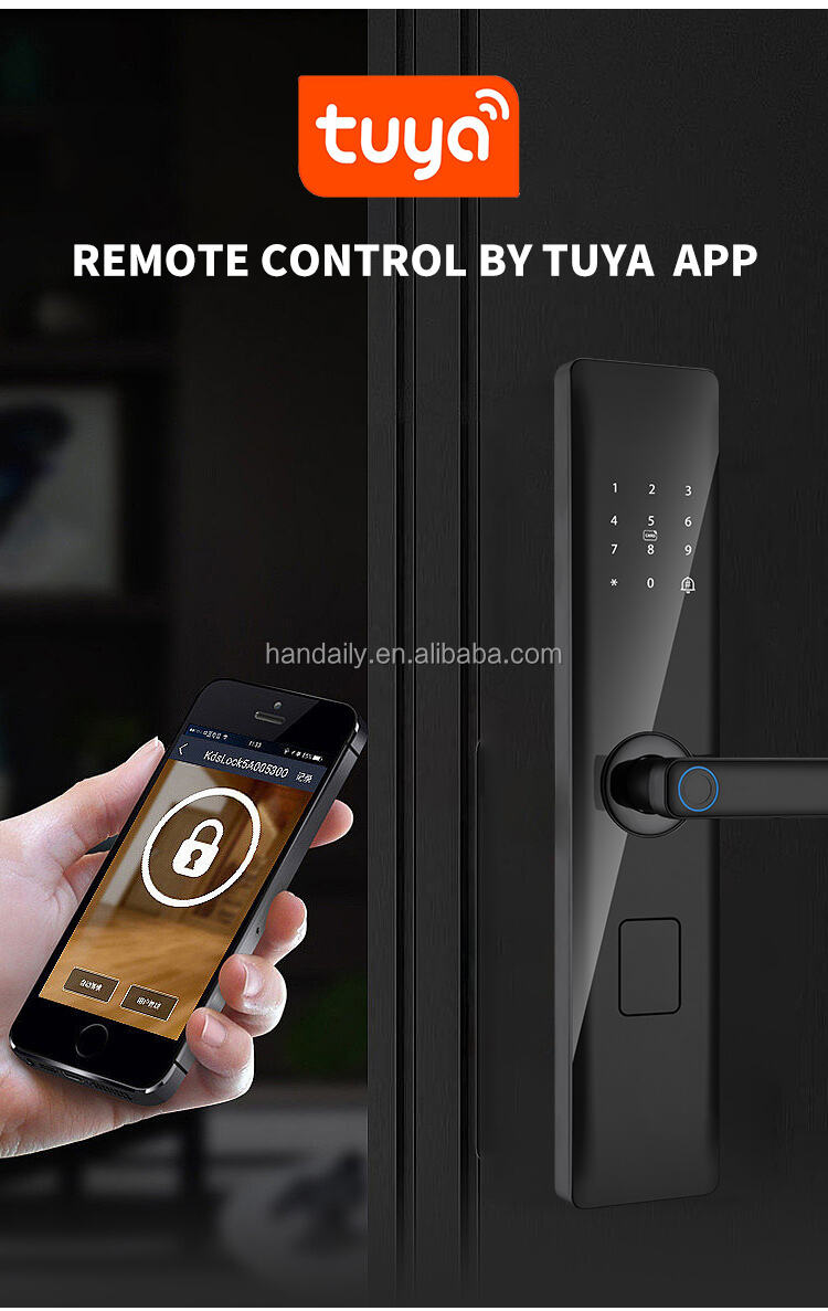 wifi smart lock with tuya or ttlock fingerprint and password keyless digital door lock for wooden doors z13-6
