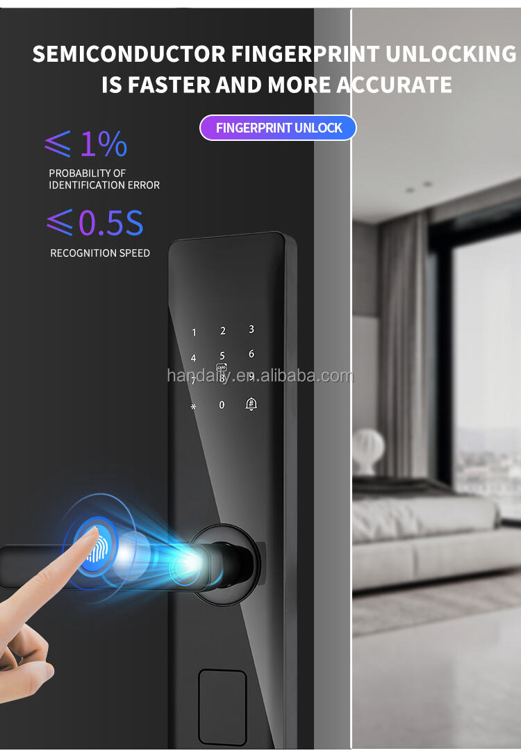 wifi smart lock with tuya or ttlock fingerprint and password keyless digital door lock for wooden doors z13-1