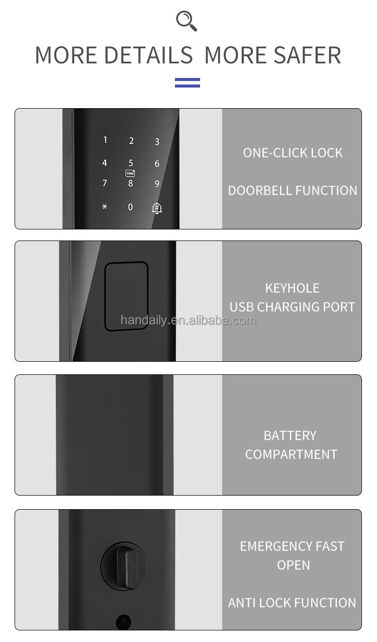 wifi smart lock with tuya or ttlock fingerprint and password keyless digital door lock for wooden doors z13-9