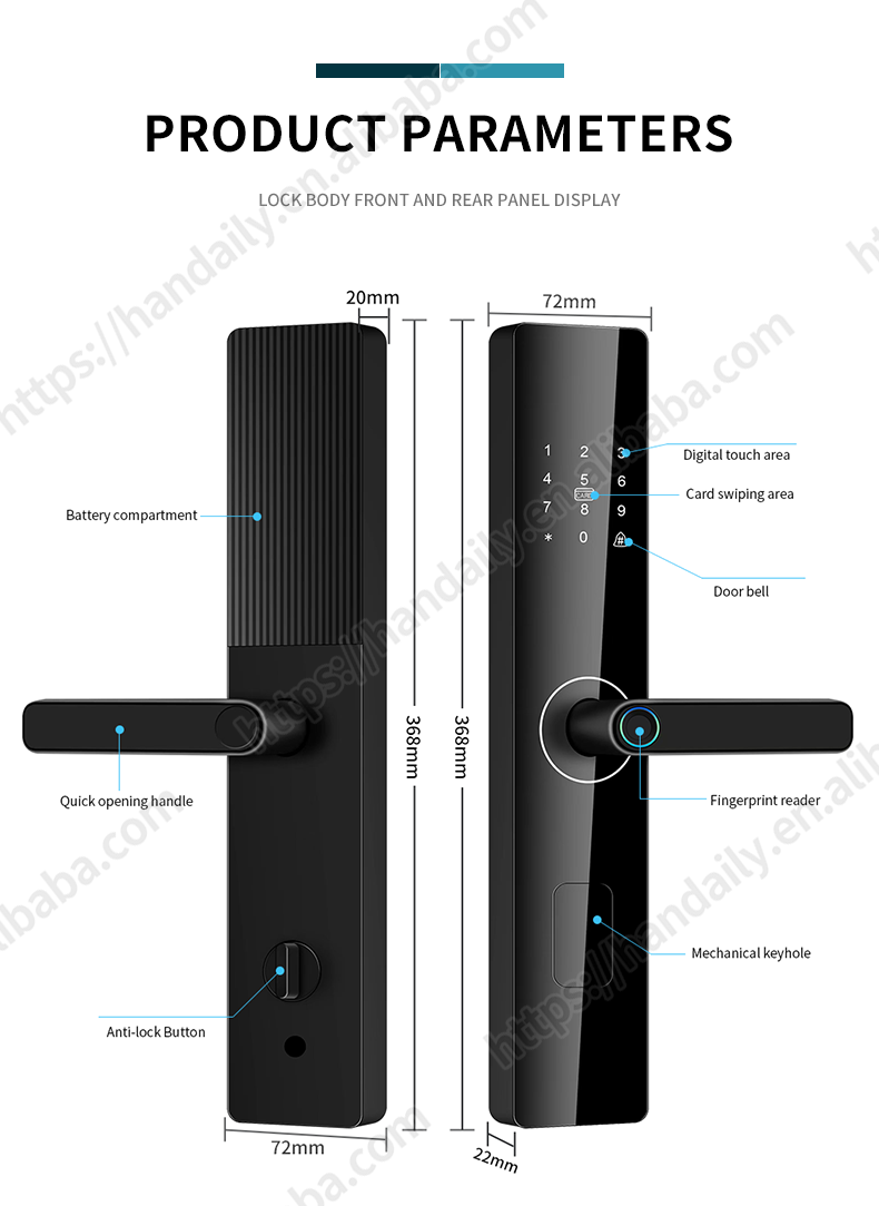 factory price smart door lock with tuya wifi fingerprint rfid and digital password for wooden doors and apartments z4-12