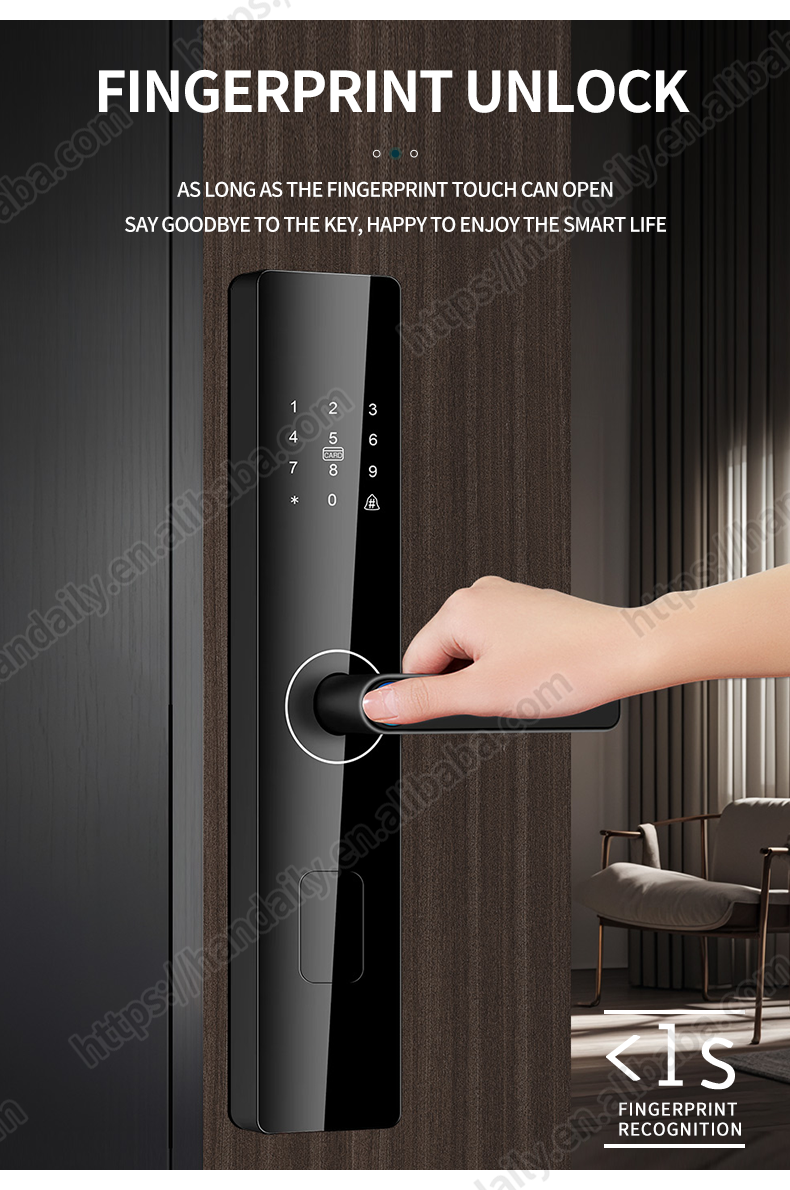 factory price smart door lock with tuya wifi fingerprint rfid and digital password for wooden doors and apartments z4-7