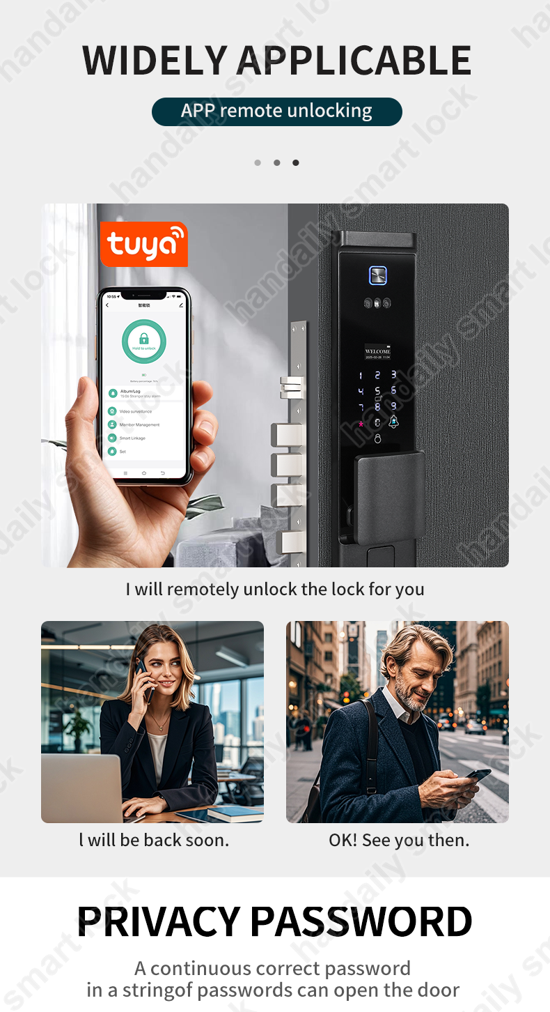 waterproof tuya app electronic digital locks 3d face recognition biometric fingerprint smart door lock with israel 6085 mortise w8-4