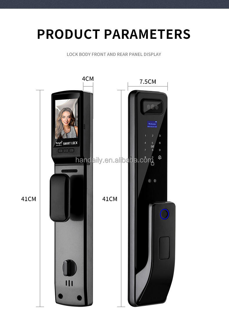 tuya app smart life video intercom 3d face recognition fingerprint password digital lock keyless card smart door lock df11-13