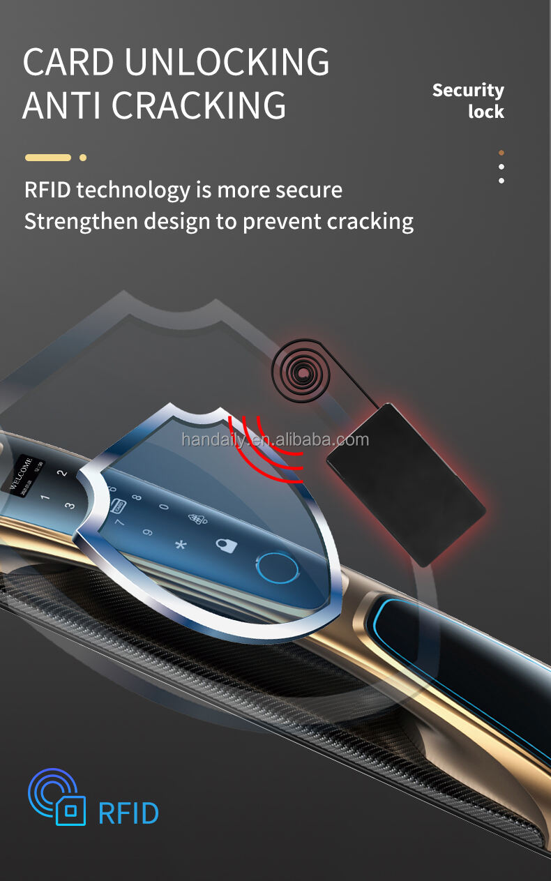 premium quality golden color smart lock tuya face recognition fingerprint smart door lock with camera for home d28-9